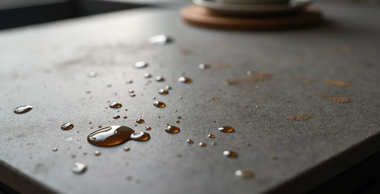 Macro dettaglio di superfici innovative per cucina resistenti alle macchie