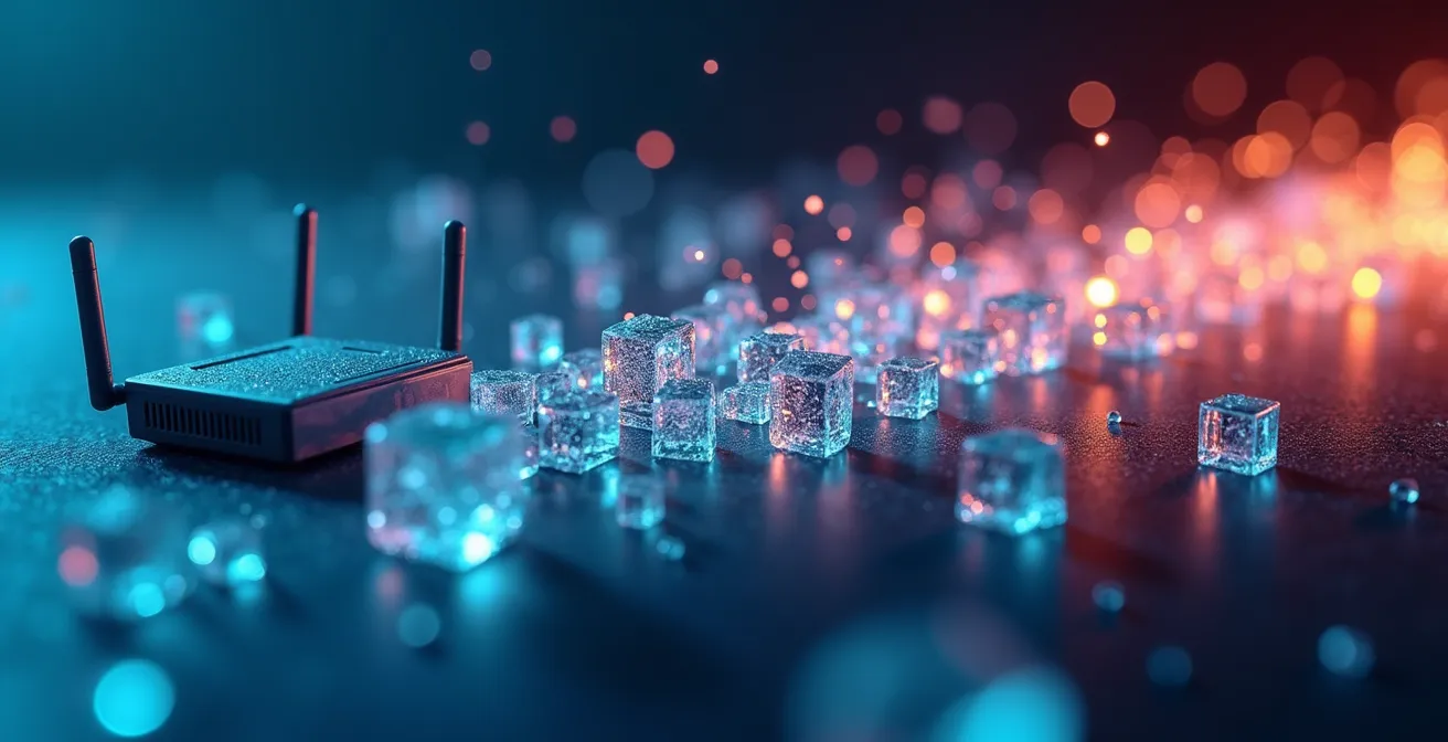 Visualizzazione del problema del dimezzamento della banda con extender WiFi mal posizionato