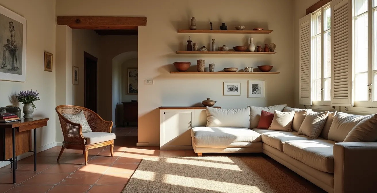 Soggiorno italiano che mostra l'evoluzione stilistica nel tempo