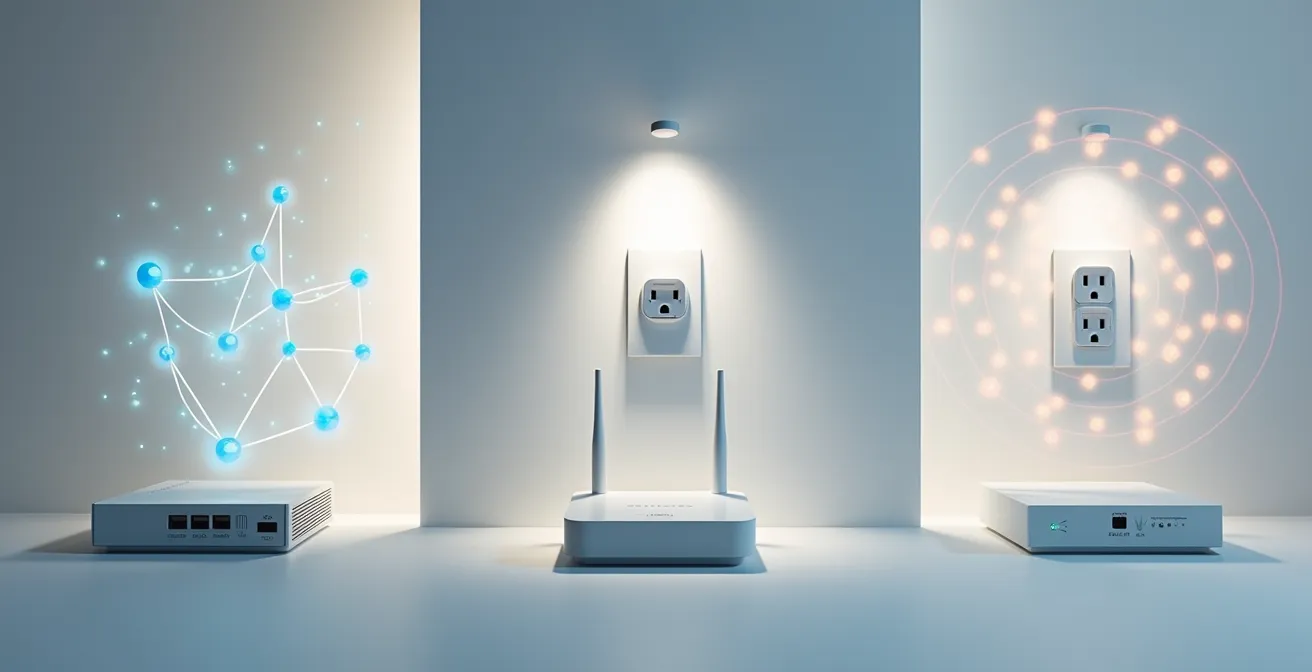 Confronto visivo tra diverse soluzioni WiFi budget per appartamenti italiani di medie dimensioni