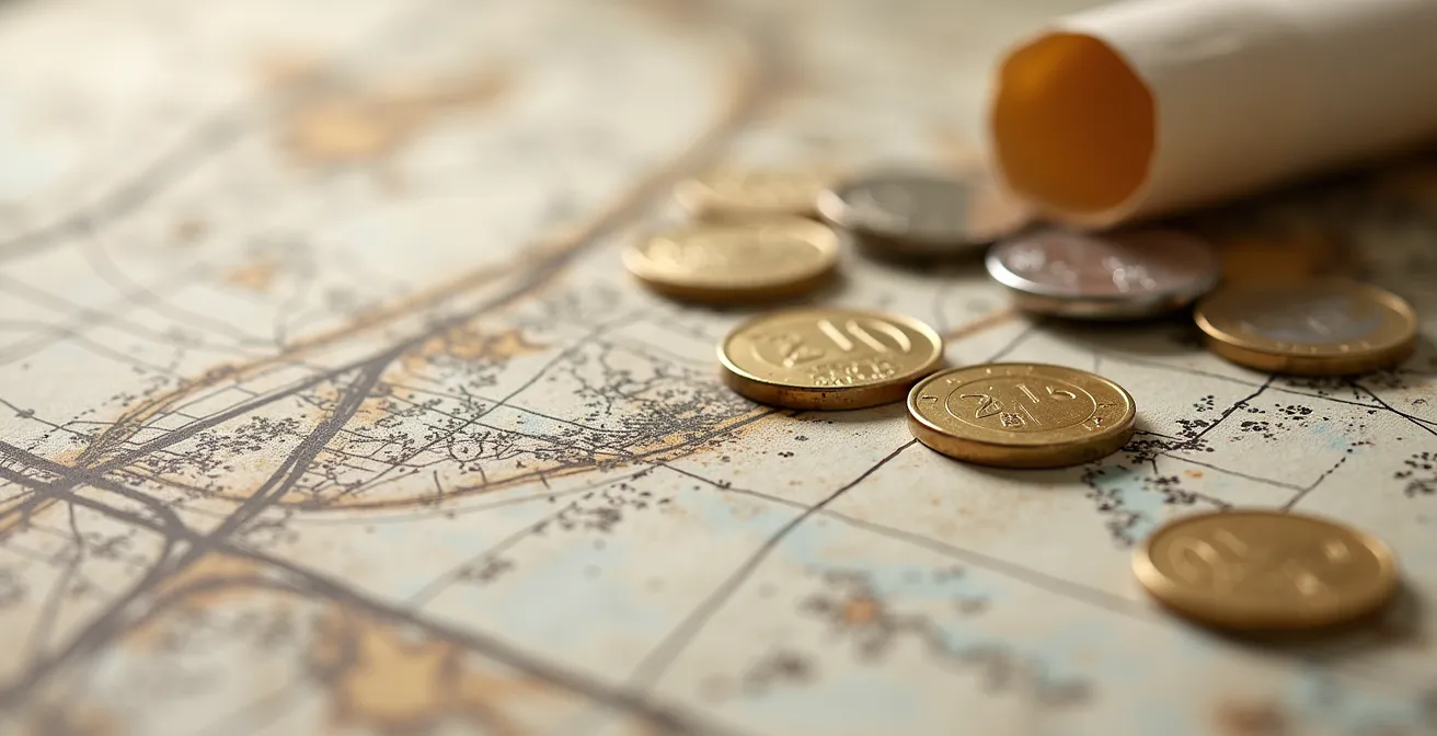 Vista macro di documenti di pianificazione e mappe territoriali per progetti di rigenerazione urbana