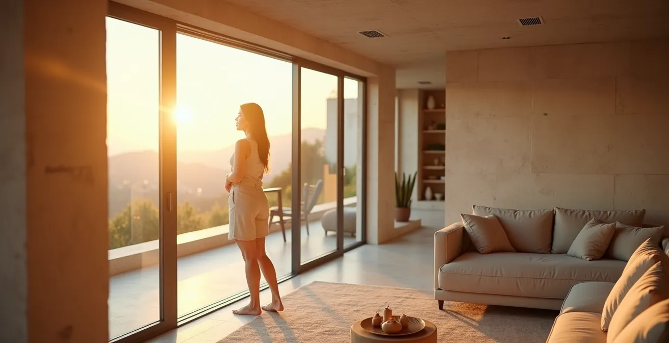 Sistema VMC integrato elegantemente in ambiente domestico di design